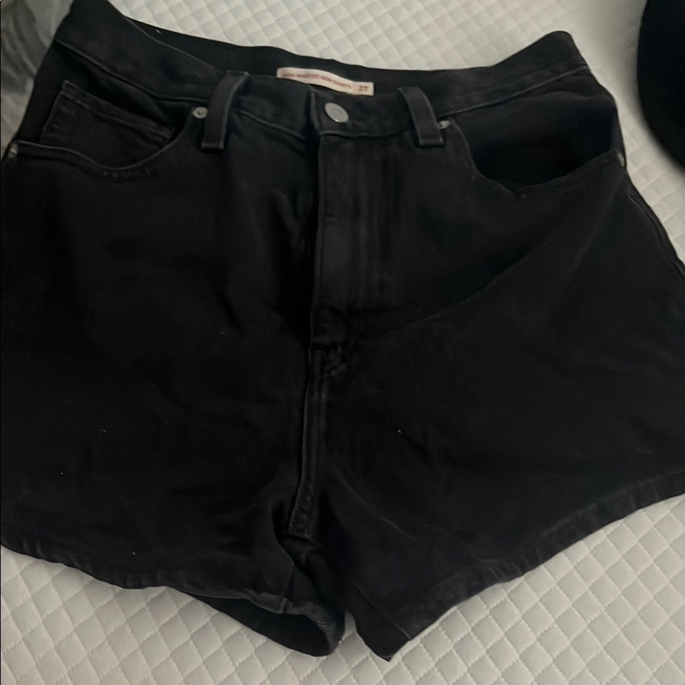 Levi's High Waisted Mom Black Jean Shorts for Women